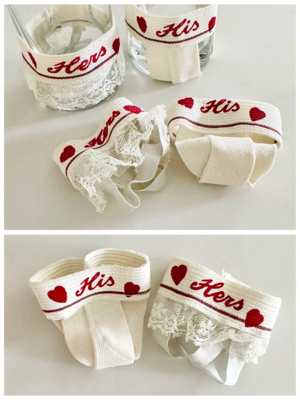 Vintage 1950s Duets Intimates His & Hers Coasters, Set of 4 (Original Box)